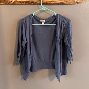 Slate Blue Mossimo Short Sleeve Cardigan - Small